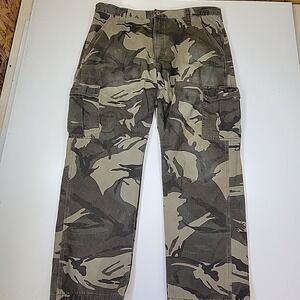 Wrangler  Camo Cargo Hunting Pants Mens 38x30 Straight Leg Boot Cut Outdoor
